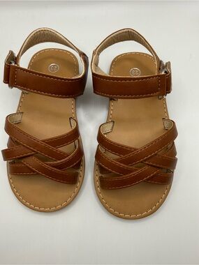 Kids Brown Strappy Sandals
